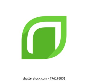 letter N leaf logo icon element