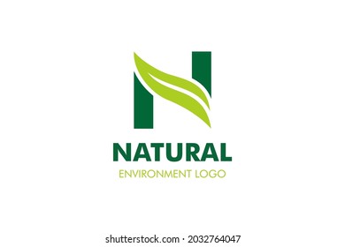 Letter N Leaf Logo : Suitable for Agriculture Theme, Environment Theme, Initial Theme, Infographics and Other Graphic Related Assets.