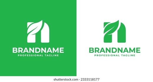Letter N Leaf Logo, suitable for business related to leaf, nature, plant, ecology, or environment with N initial.
