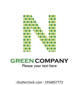Letter n with leaf logo template illustration