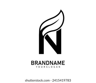 
Letter n leaf Logo-Vorlage