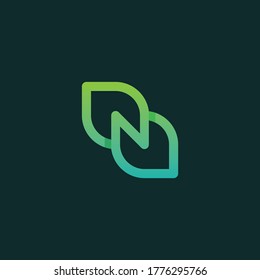 Letter N Leaf Media Modern Business Logo