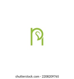 Letra N Leaf. Mínimo, sencillo, moderno para negocios verdes