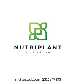 letter N with leaf for plant nutrition and agriculture logo design