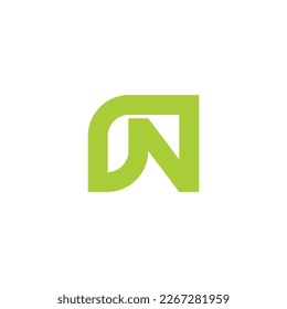 letter n leaf simple geometric line logo vector 