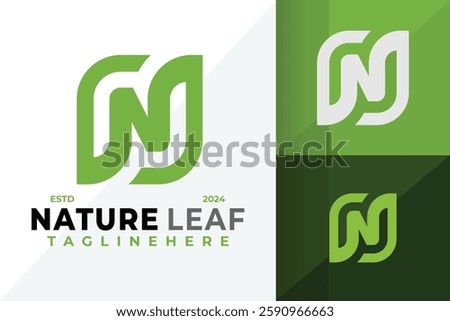 Letter N Leaf Symbol Logo Icon Vector Design Illustration