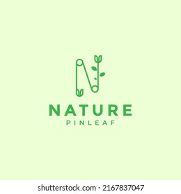 letter N leaf with tailor logo design vector graphic symbol icon illustration creative idea