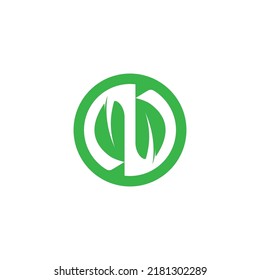 letter N leaf vector logo design