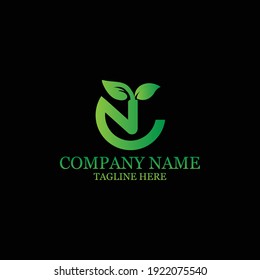 Letter N  leaves logo icon design template elements