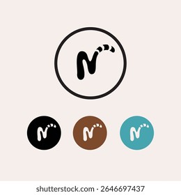 Letter N Lemur Logo Icon Vector, Creative and Professional Lemur Logo Design for Modern Branding. 