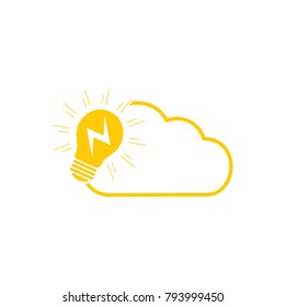 letter n with light bulb and cloud
