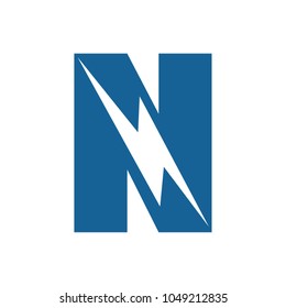 Letter N With Lighting Logo