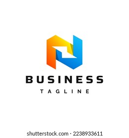Letter N Lightning Bolt Logo Template Design Vector Illustration