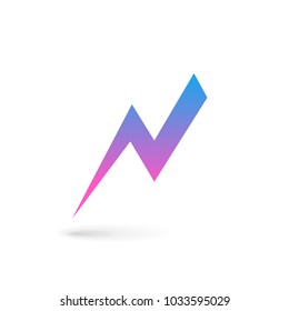 Letter N lightning logo icon design template elements