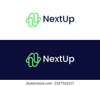 Letter N Line art Monogram logo design