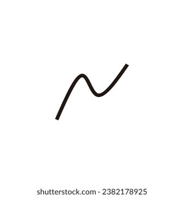 Letter N line geometric symbol simple logo vector