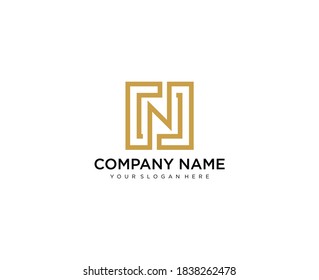 Letter N line logo design. Linear creative minimal monochrome monogram symbol. Universal elegant vector sign design. Premium business logotype. Graphic alphabet symbol for corporate business identity