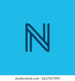 letter N line minimalism company business logo vector illustration template design