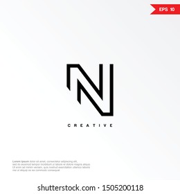 Letter N line modern logo and icon, vector template.