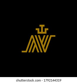 letter n line style monogram initial logo