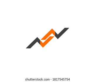 Letter N with line vector logo design concept