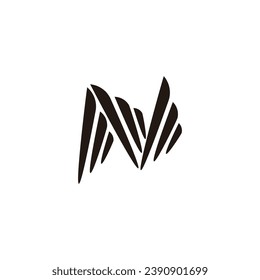 Letter N lines, abstract geometric symbol simple logo vector