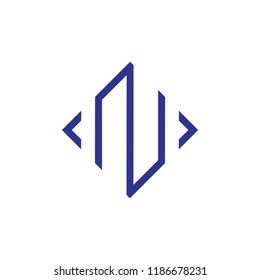 letter n lines arrows logo vector
