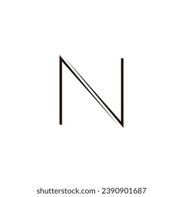 Letter N lines geometric symbol simple logo vector