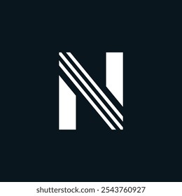 Letter N Lines Minimal Business Logo and Icon | N Letter Typography Symbol Monogram