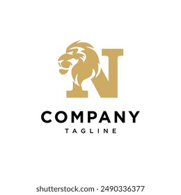 Letter N Lion Head Elegant logo icon vector