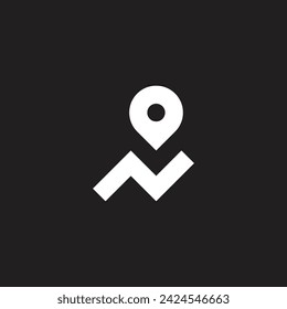 Letter N location geometric symbol simple logo vector