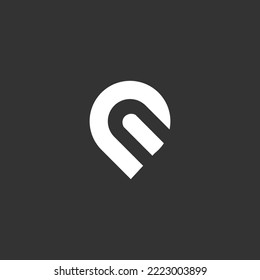 plantilla de ilustración de vector de diseño de logotipo de ubicación de letra n