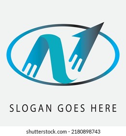 Logotipo de la letra N, 3D adecuado para marcas, empresas, etc.