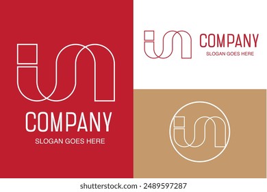 letter i and n logo, abstract logotype