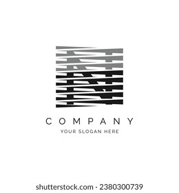 Letter N logo, abstract modern square design suitable for web and company zigzag cutout style