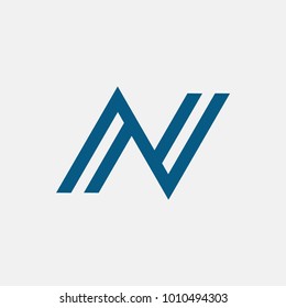 letter N logo abstract, vector alphabet