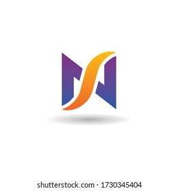 letter n logo with abstract vector design