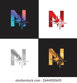 Letter N logo, N logo, AI logo set, modern and minimal design, tech-inspired, colorful icons and symbols, suitable for artificial intelligence, innovation, branding, startups, and digital identity.
