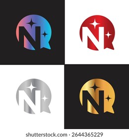Letter N logo, N logo, AI logo set, modern and minimal design, tech-inspired, colorful icons and symbols, suitable for artificial intelligence, innovation, branding, startups, and digital identity.