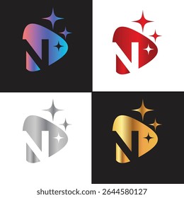 Letter N logo, N logo, AI logo set, modern and minimal design, tech-inspired, colorful icons and symbols, suitable for artificial intelligence, innovation, branding, startups, and digital identity.