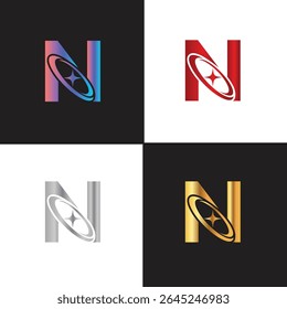 Letter N logo, N logo, AI logo set, modern and minimal design, tech-inspired, colorful icons and symbols, suitable for artificial intelligence, innovation, branding, startups, and digital identity.