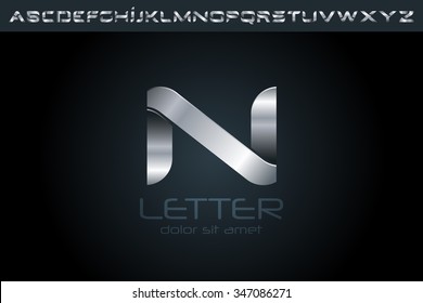 Letter N Logo, alphabet logo design.