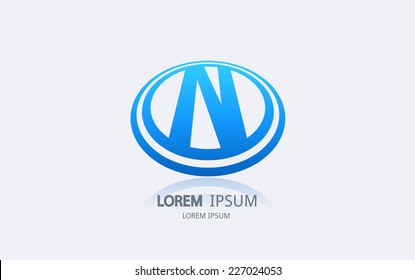 Letter N logo. Alphabet logotype vector design.