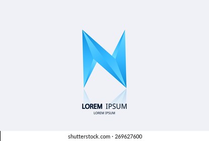 Letter N logo. Alphabet logotype vector design.