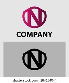 Letter N logo. Alphabet logotype vector design 