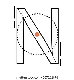 Letter N logo. Alphabet logotype vector design.