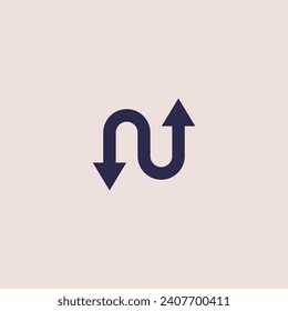 Logo de la letra N con flechas apuntando hacia arriba y hacia abajo