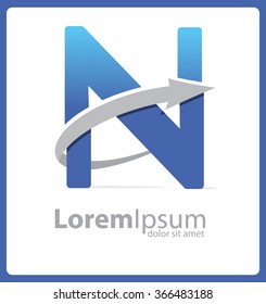 Letter N Logo with arrow,Vector design