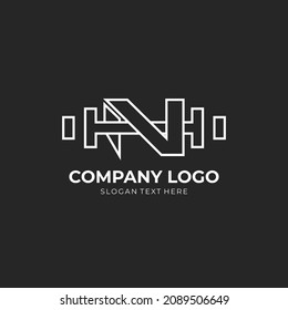 Letter N Logo With barbell. Fitness Gym logo. fitness vector logo design for gym and fitness