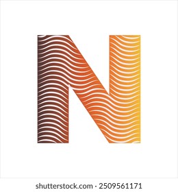 Letter N logo with black twisted lines.